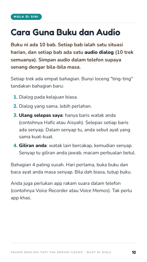 Cara guna audio, muka 10