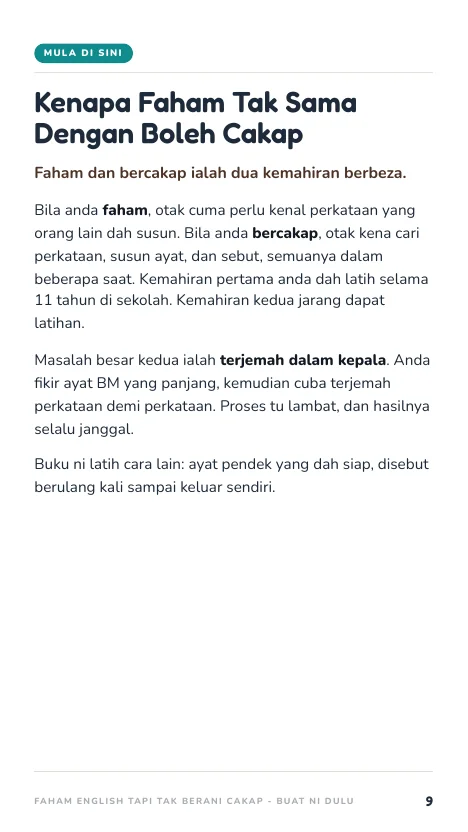 Faham vs cakap, muka 9